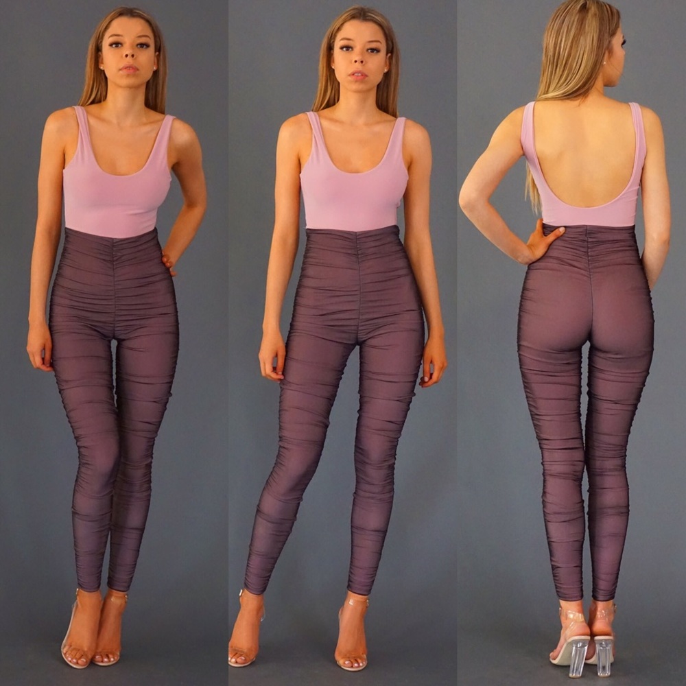 Kim Kardashian inspired sexy pink ruched jumpsuit